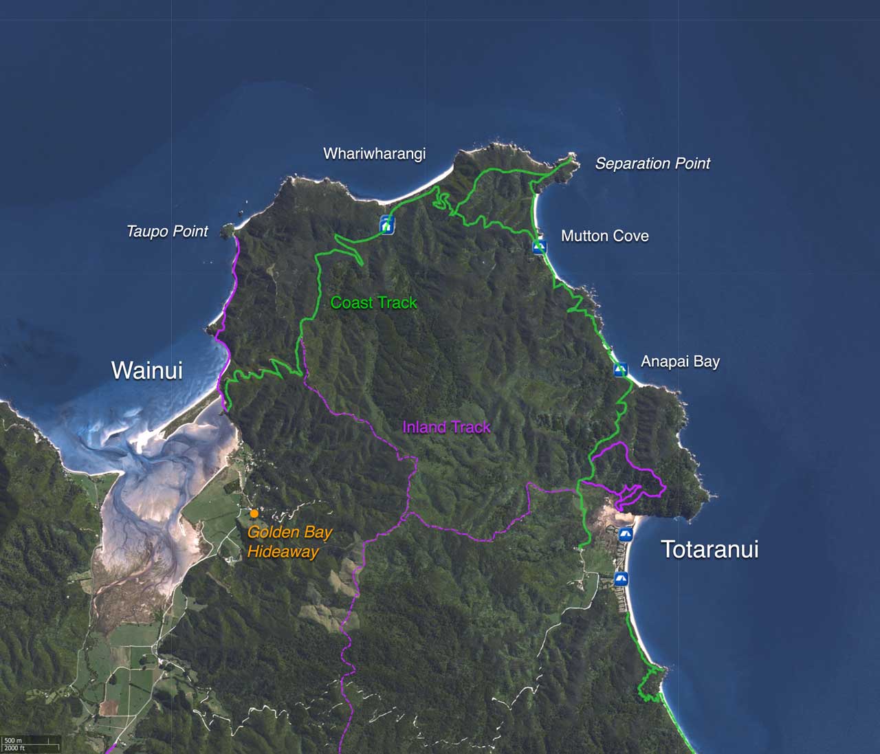 abel tasman national park map